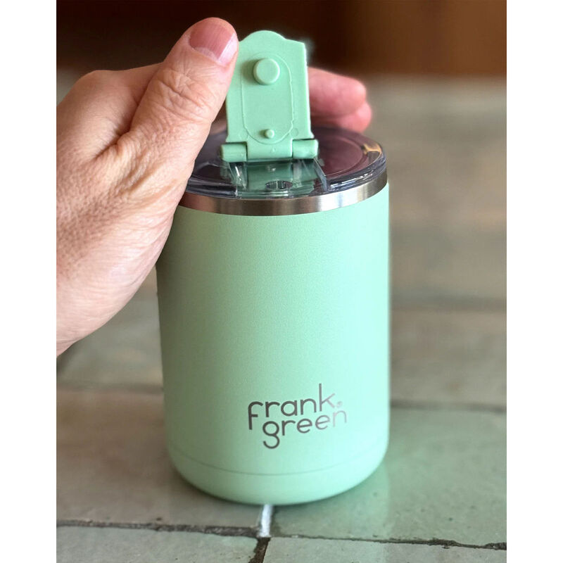 frank green 12oz Ceramic Cup with Hinged Lid Neon Pink image number 1